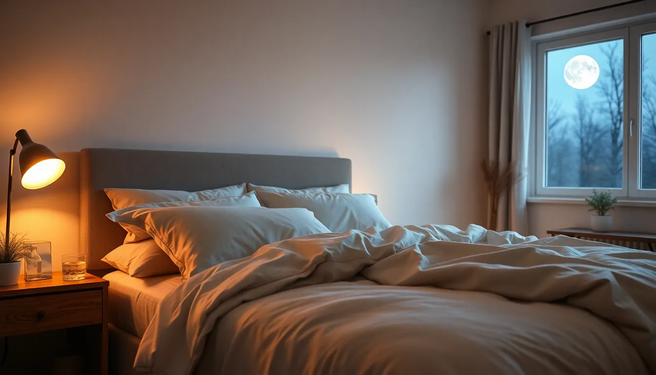 a cozy bedroom promoting restful sleep atmosphere.